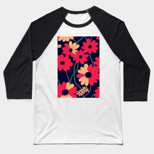 Beautiful Stylized Red Flowers, for all those who love nature #219 Baseball T-Shirt